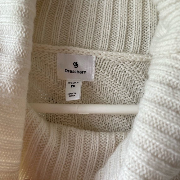 WOMENS PLUS SIZE DRESS BARN OFF WHITE TURTLENECK KNIT SWEATER SIZE 2X NEW - Picture 5 of 10
